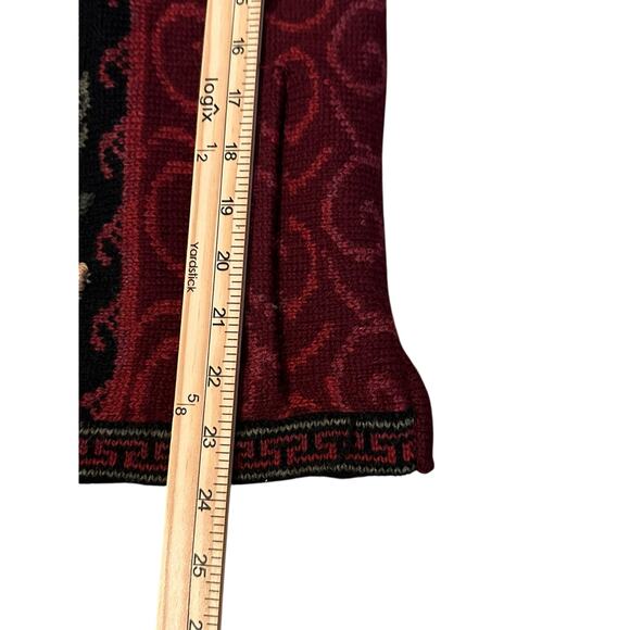 VTG Icelandic Designs 100% Wool Floral Embroidered Jacket Burgundy/Black Size S - Picture 6 of 8